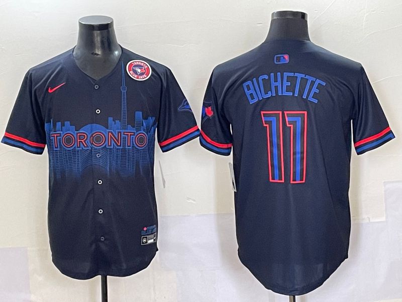 Men 2025 Toronto Blue Jays #11 Bichette Black Joint Name Nike MLB Jersey style 6